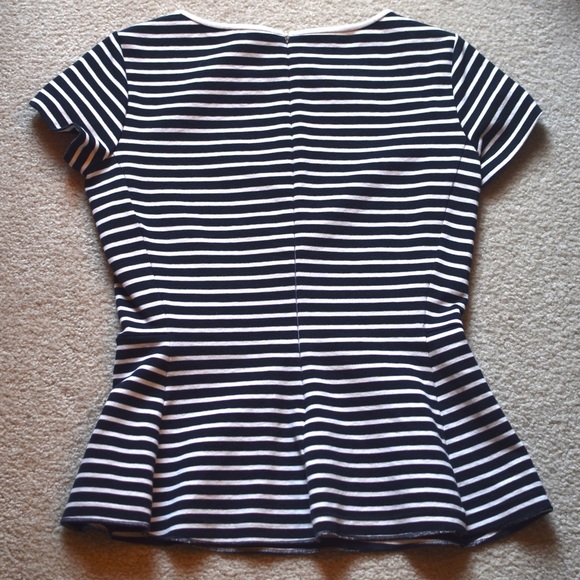 Theory Panama Bimini Striped Peplum Top - Picture 3 of 6